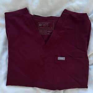 Figs Catarina Burgundy Scrub Top